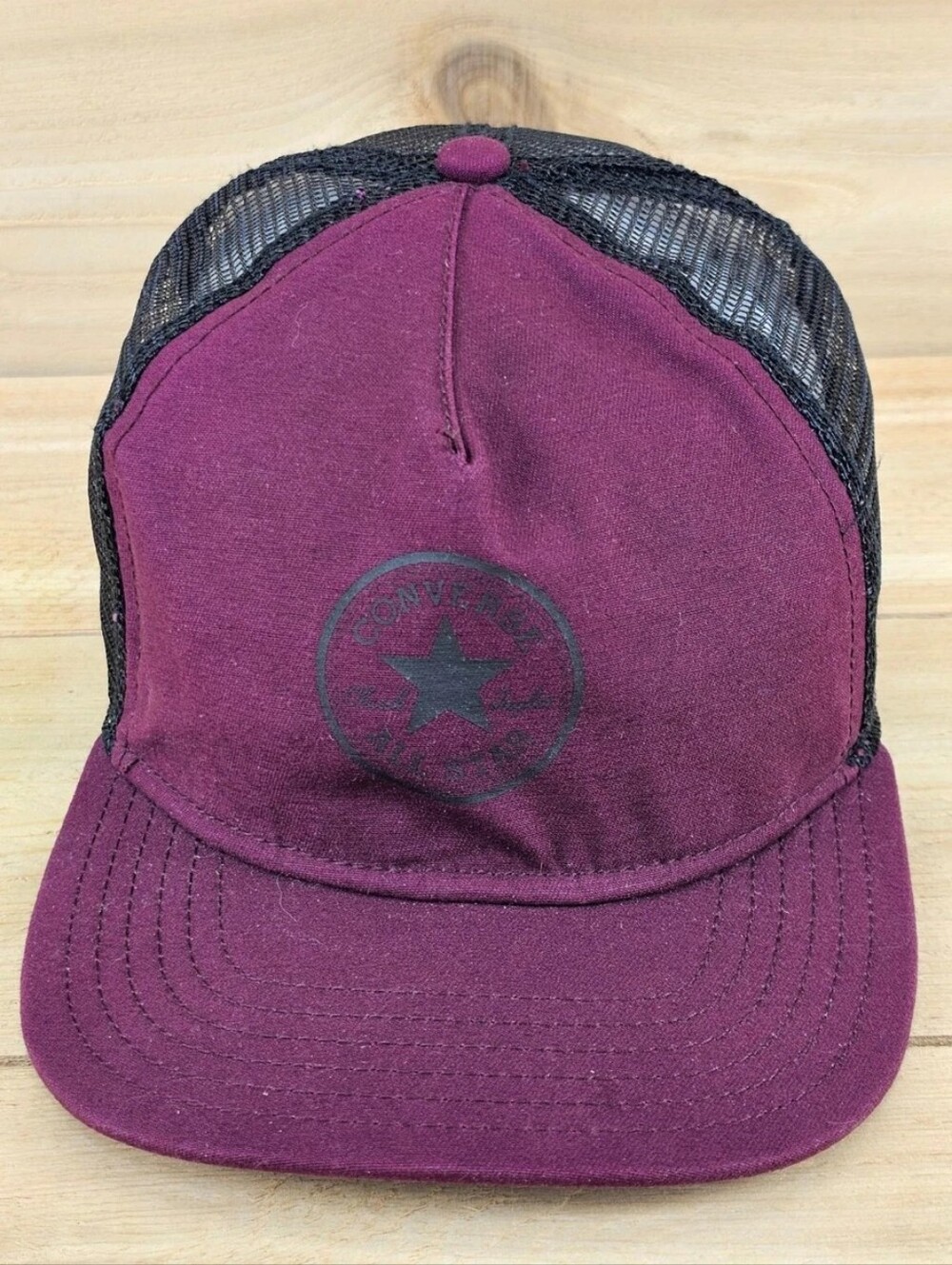 Converse. All Star Snap-Back Trucker Hat. Burgandy / Black.